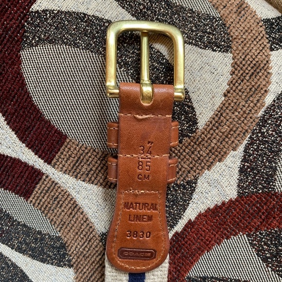 Coach linen and leather belt size 34 (85 cm) - Picture 7 of 10